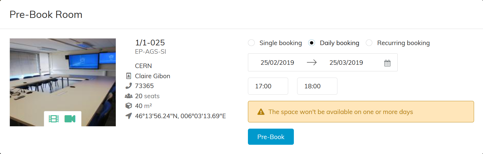 Booking Conflicts for multiple occurrences